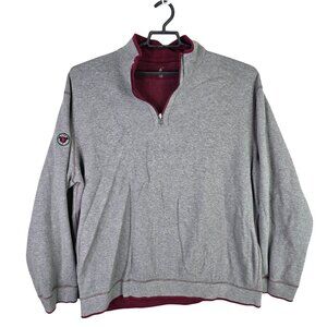 Mens Polo Ralph Lauren Reversible Gray & Burgundy 1/4 Zip Pullover Sweatshirt M